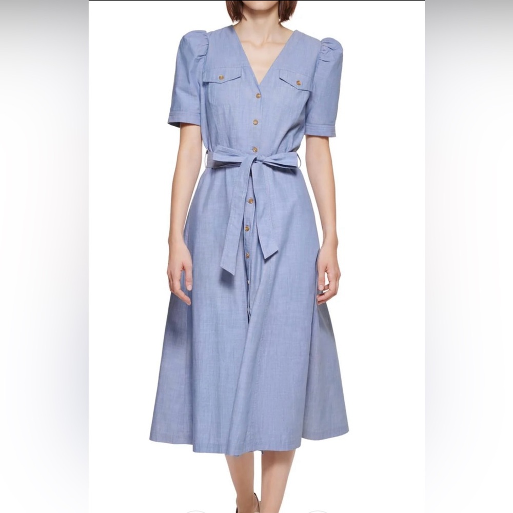 NWT Calvin Klein Chambray Dress Size 12